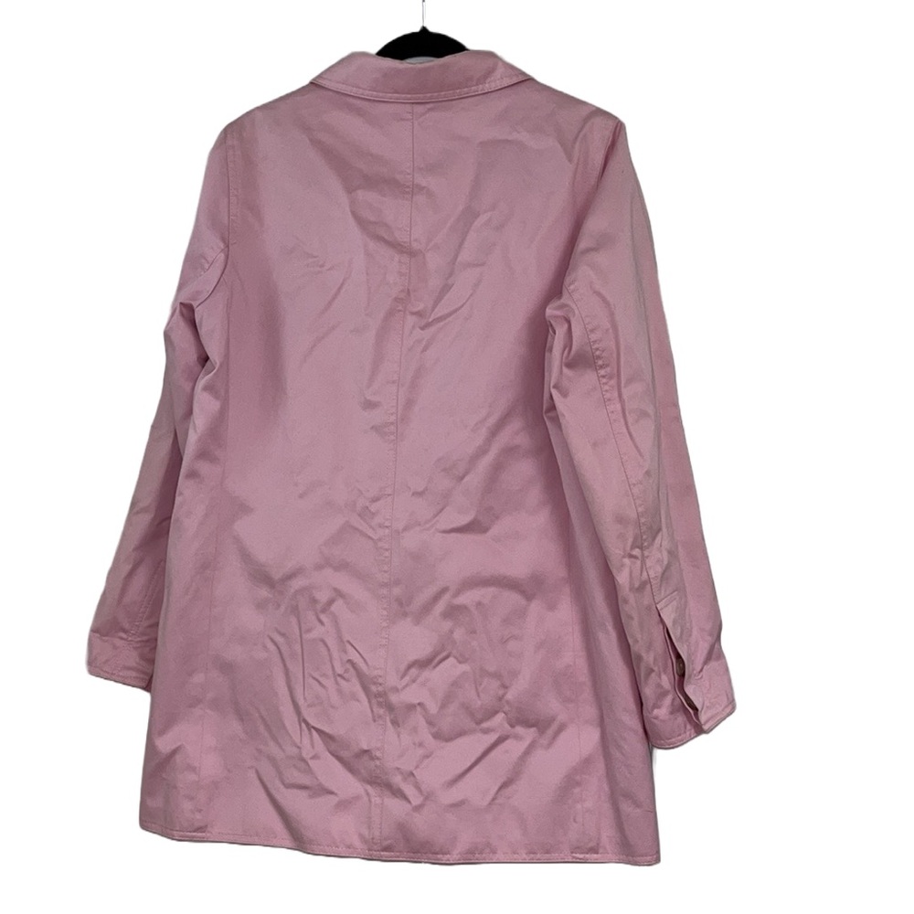 Coach Trench Coat Women’s Pink Magenta Novelty Print Collared Button Size L - Picture 2 of 11